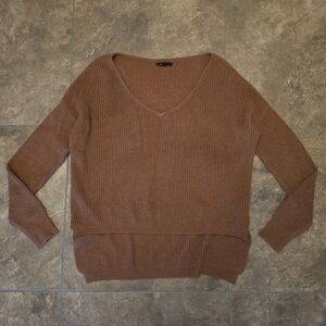 Burnt Orange Olivaceous Oversized Sweater Vneck